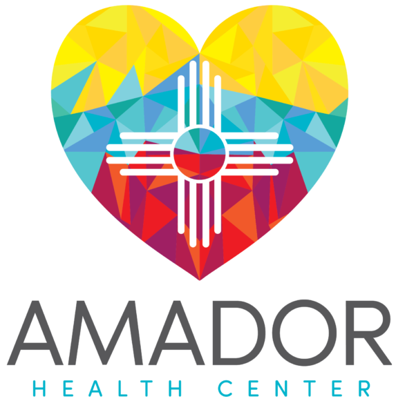 Amador Health Center stacked logo with heart emblem